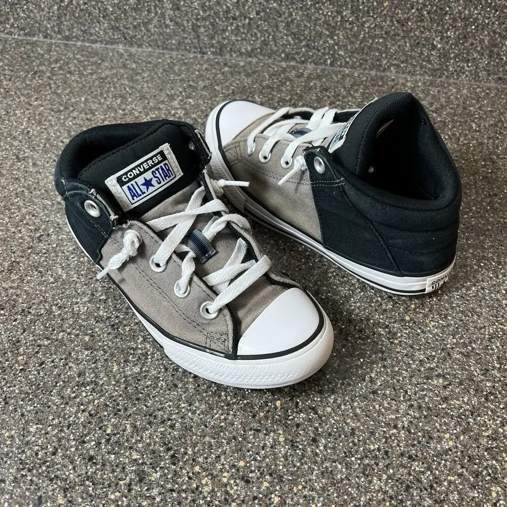 Converse All Star Kid Youth 2.5 Khaki/Black Canvas Mid Top Padded Tongue Sneaker